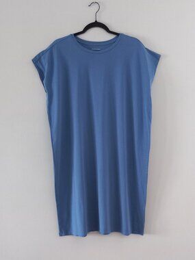 EILEEN FISHER cornflower blue sleeveless midi shift dress